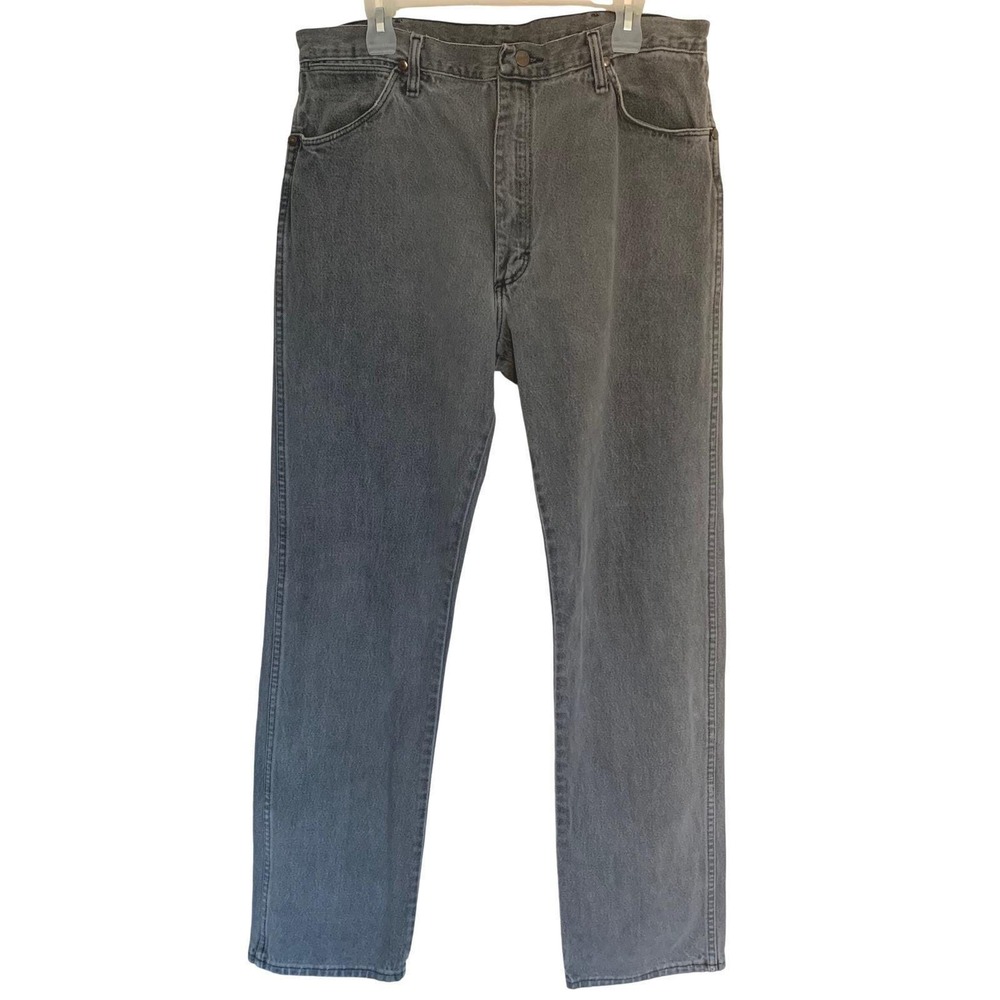 Vintage Wrangler 13WMZPB Jeans Mens 36x36 Gray Denim USA Made Straight Leg 1990s - Picture 1 of 14